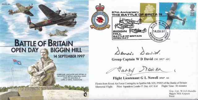 JS(CC)36 57th Anniv Battle of Britain Signed by Dennis David & G L Newell  Aces.