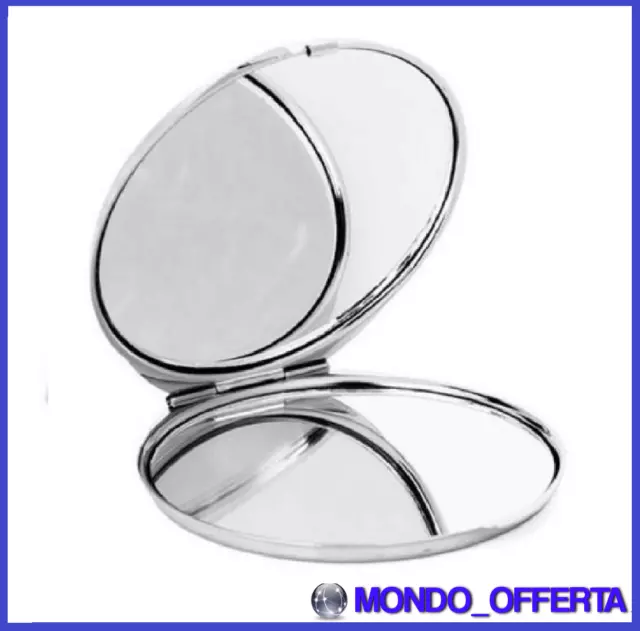 Specchio Cosmetico Per Trucco Make Up Portatile Tascabile Rotondo Da Borsa Tasca
