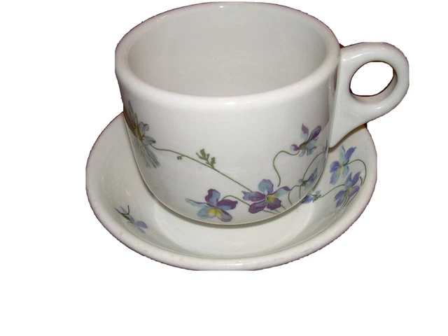 CB & Q Rail Road Violet Pattern Cup and Saucer