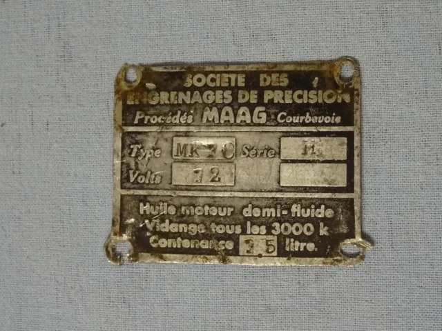 Authentique plaque constructeur châssis Delahaye automobilia MAAG 2