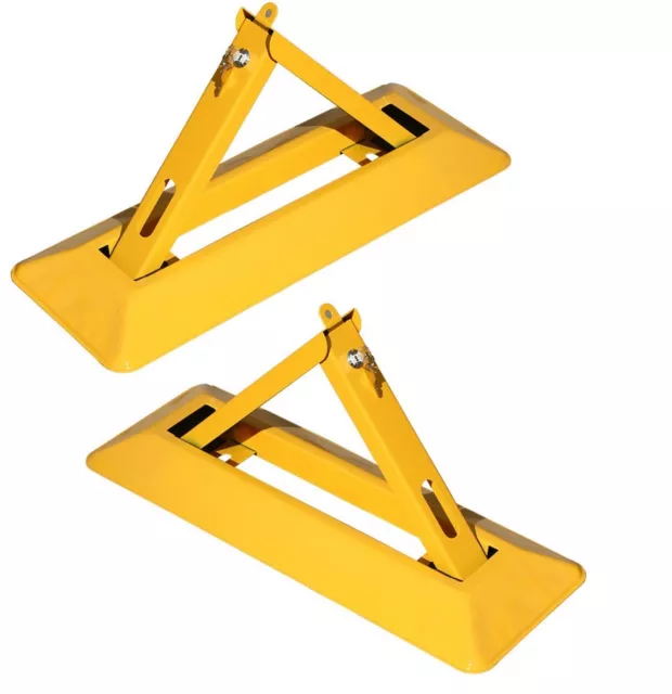 2x Serrure de Stationnement Pliable Repassage Poteau Barrage Parkbarriere Place