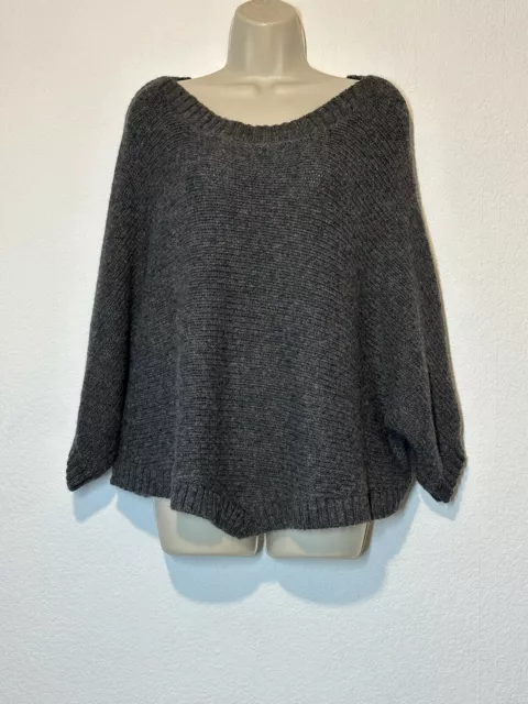 Vince Sweater Womens Size L Baby Alpaca Wool Nylon Gray Pullover Crop