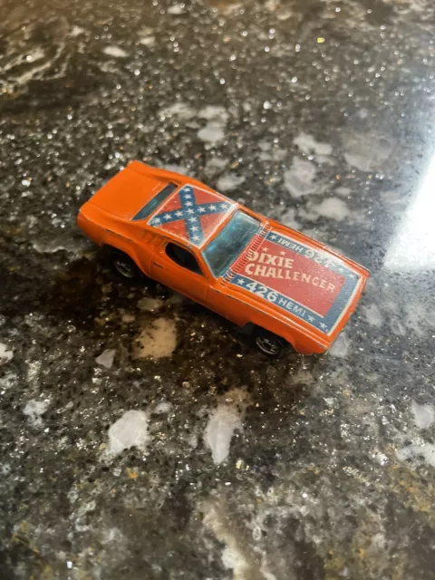 RARE 1970 HOT WHEELS Orange Dodge Dixie Challenger 426 HEMI Car Black Wall  Tires