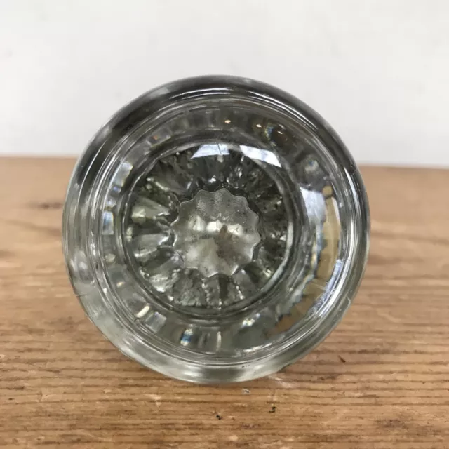 Vintage Antique Victorian Glass Crystal Clear Brass Rounded Door Knob 2.5“