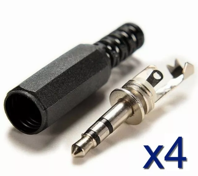 4x Connecteur prise Audio Stereo 3,5mm Jack à souder /Jack connector plug solder