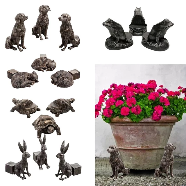 3Pcs/Set Plant Pot Feet Cat Dog Design Flower Pot Risers-Holders Stand Holder