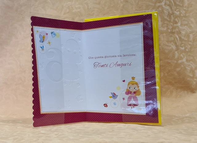 Biglietto Di Compleanno Personalizzato Per Principessa - 5°, 6°, 7°, 8°, 9° Anno - Figlia O Nipote