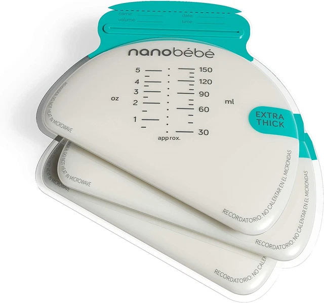 Bolsas de almacenamiento de leche materna Nanobebe 50 - se enfrían y descongelan uniformemente 2 veces más rápido, para proteger