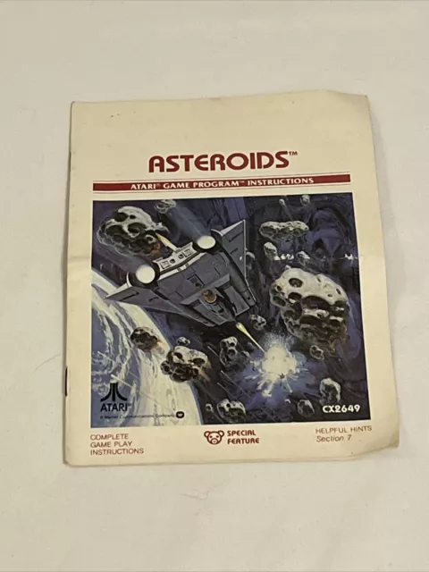 Atari 2600 Asteroids Game Manual Only