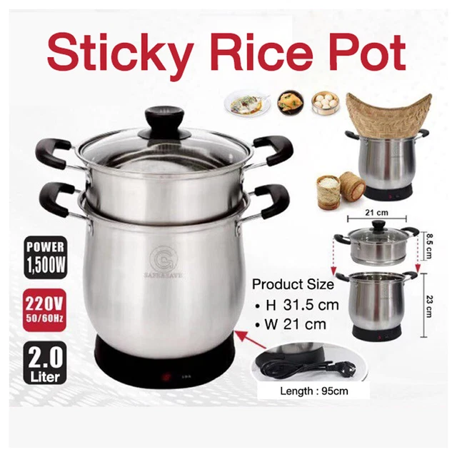 ELECTRIC STICKY RICE Steamer Pot Basket Cooker Glutinous Rice Mango