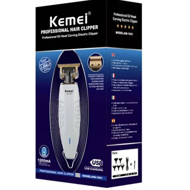 UK Kemei KM-1931 Cordless Hair Trimmer Andis T-Outliner Hair Trimmer New Boxed