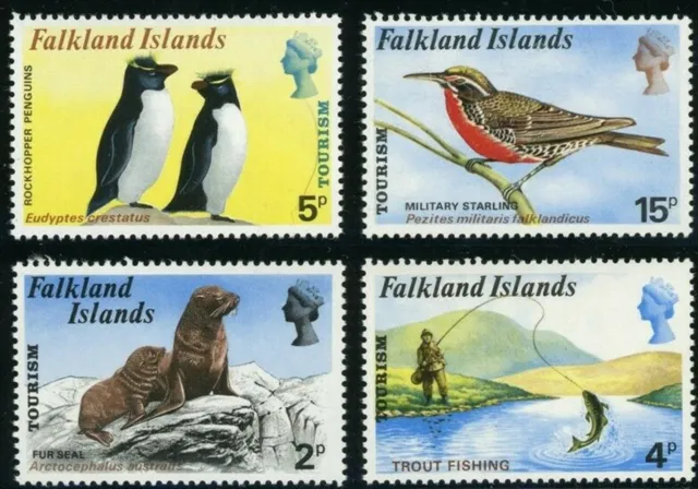 1974 - Falkland Islands - Sc #227-30 Birds, mammals, fish + QEII -  MNH cv$28