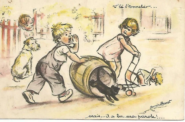 CPA GERMAINE BOURET Edition PB Mais...il a bu... (11) EUR 7,00