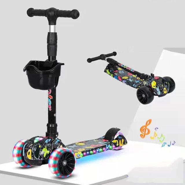 Scooter Child Kids Kick Push Scooter 3 Wheels LED Flashing Tilt Lean Boys Girls