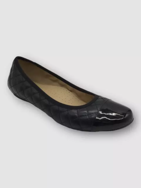 $199 Neiman Marcus Women's Black Sedy Quilted Leather Ballet Flats Shoes US 7 M