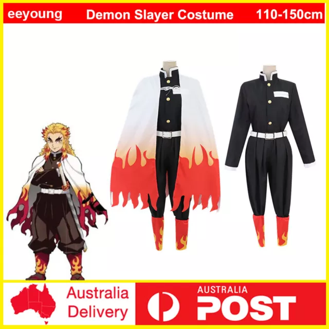 Kids Demon Slayer Cosplay Rengoku Kyoujurou Costume Kimetsu no Yaiba Book Week