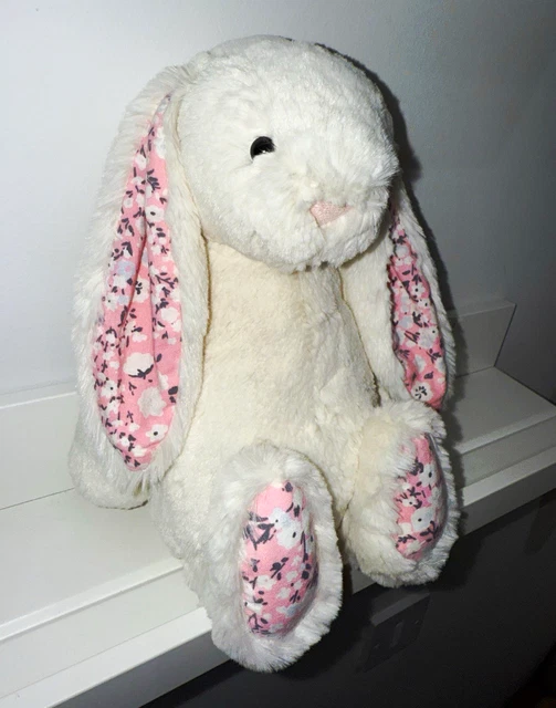 JELLYCAT BASHFUL BUNNY Blossom Cherry Plush Soft Toy Small White Pink ...