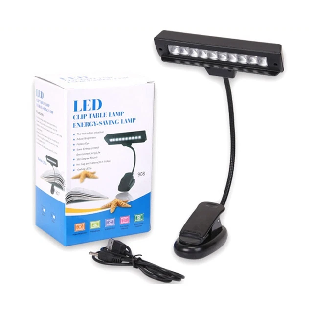 Convenient Clip On Music Stand Light USB Rechargeable LED Lamp for Reading