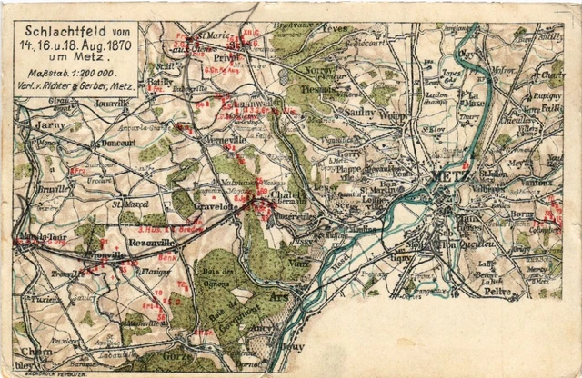 CPA AK Battlefield from the 14th 16th u. 18. Aug. 1870 by METZ (393377)