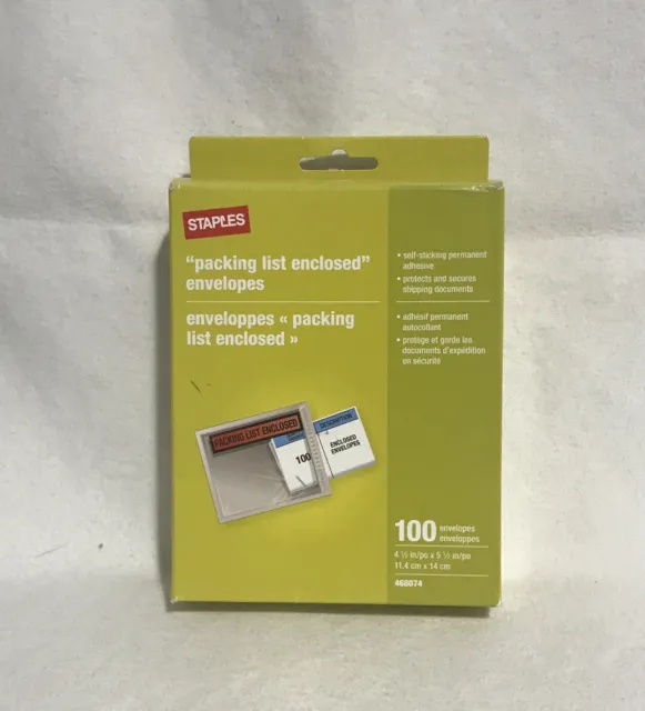 Staples Packing List Env 4 1/2" x 5 1/2" Red Packing List Enclosed 100/PK 468074