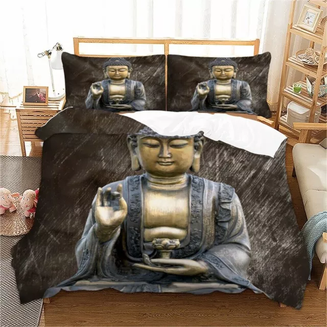 Big Buddha Quilt Doona Duvet Cover Set Double Queen King Size Bedding Pillowcase