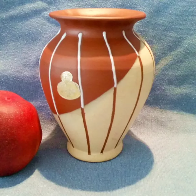 Wunderschön dekorierte Vase 50er Jahre tolles Kerbschnittdekor Sawa 201 12
