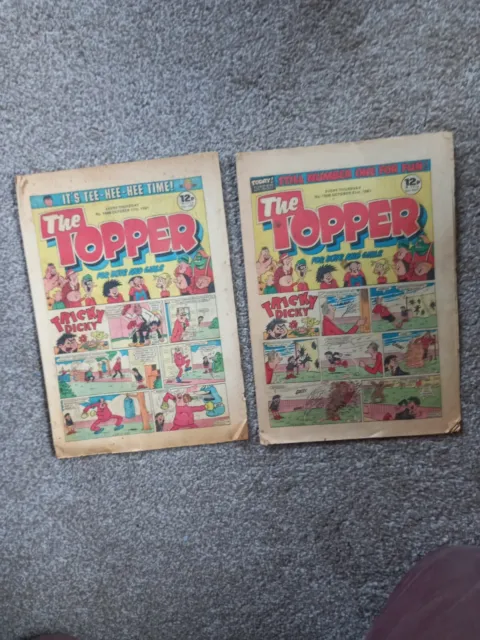 THE TOPPER COMICS 17TH  & 31st OCTOBER 1981.  Two Vintage Topper Comics