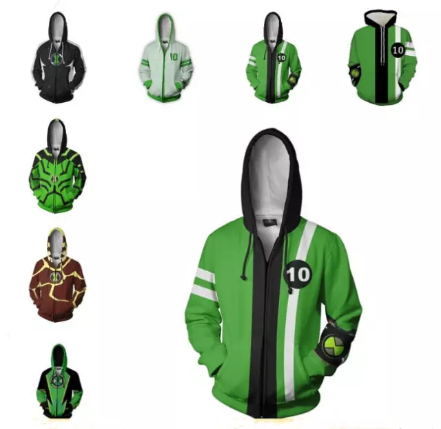 Ben 10 Alien Force 3D Hoodies Cosplay Ben Sweatshirt Coat Jacket