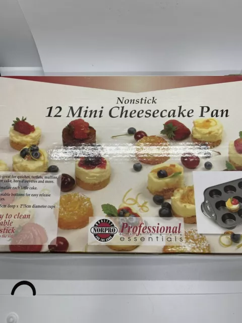 Norpro Nonstick Mini Cheesecake Pan with Handles, 12 count Baking Specialty