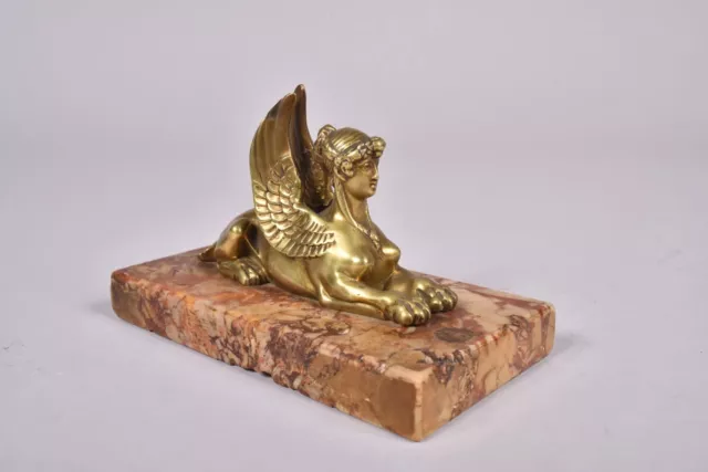 Sphinge en Bronze doré époque XIX Napoleon socle marbre - retour d'égypte Sphinx