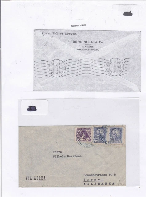Brazil 1937 stamp cover ref 9239