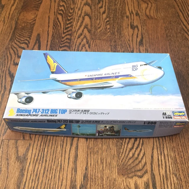 HASEGAWA BOEING 747-312 Singapore Airlines Big Top Model Kit 1:200