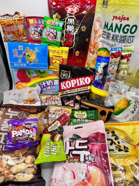 20x Asian Snack Box Hamper - Includes Japanese, Korean, Chinese, Thai &  More!