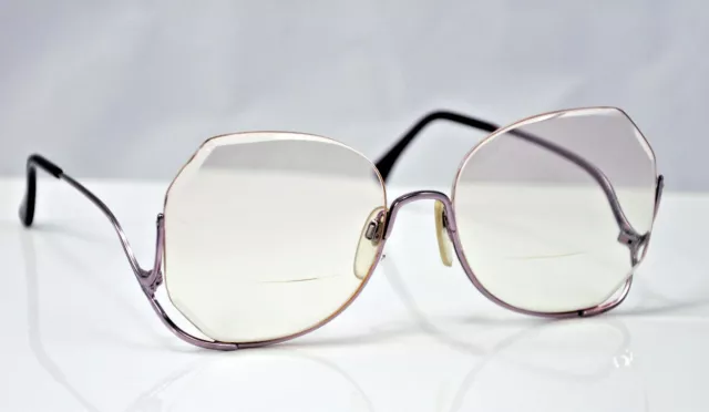 Vintage Women's Eyeglass Frames Semi Rimless Pink Retro Butterfly Large Lens