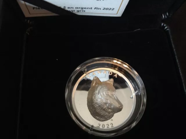 Canada 2022 Timber Wolf $25 EHR Extra High Relief Proof Pure Silver Coin