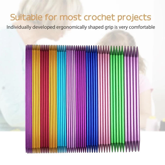 55pcs Straight Knitting Needles Alumina Crochet Hook DIY Sweater Weave Tools