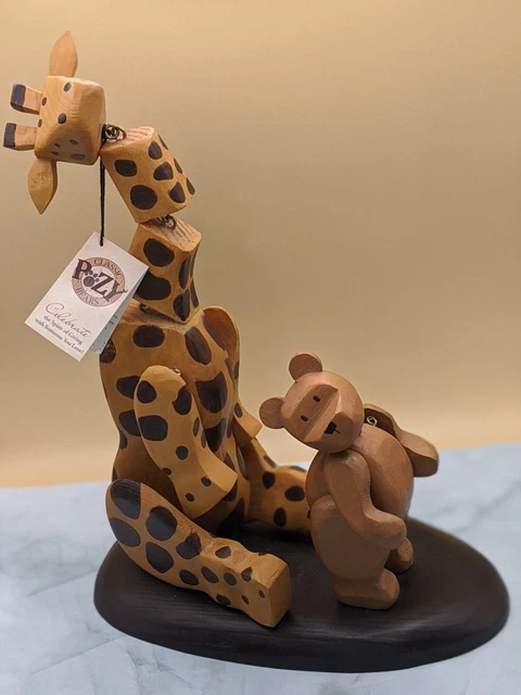 Classic Pozy Bears Big Wooden Giraffe Ornament Bloomwood Originals for Giftcraft