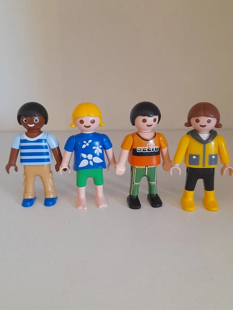 Lot De 4 Figurines Playmobil Enfants - Thème école, Bébé, Maison, Hôpital - Occasion Bon état