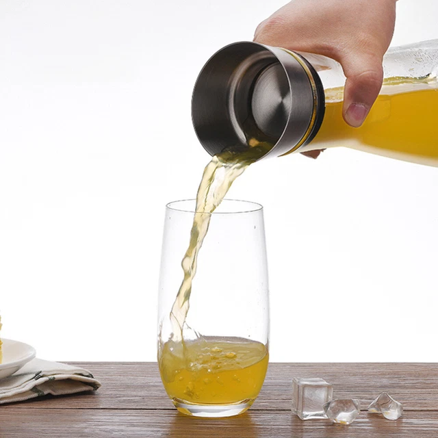 Brocca di succo trasparente bollitore freddo vetro portatile 304 acciaio inox inox S