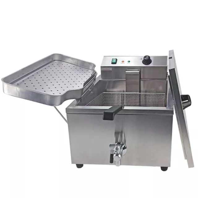 30L Electric Deep Fryer Commercial Stainless Steel Single Tank Fat Fryer 3KW 3