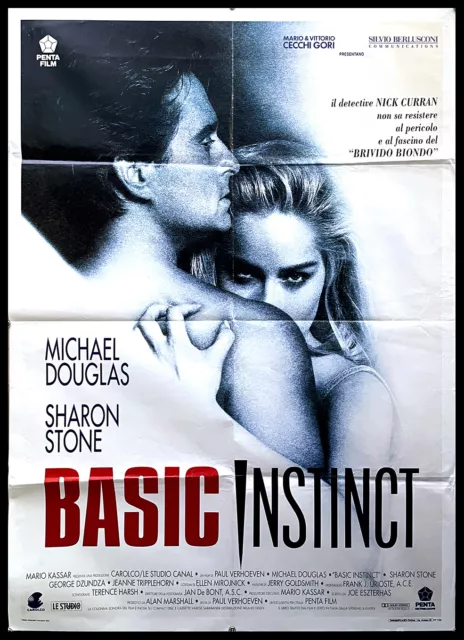 1992 * Manifesto 2F Cinema "Basic Instinct - Michael Douglas, Sharon Stone" Thri