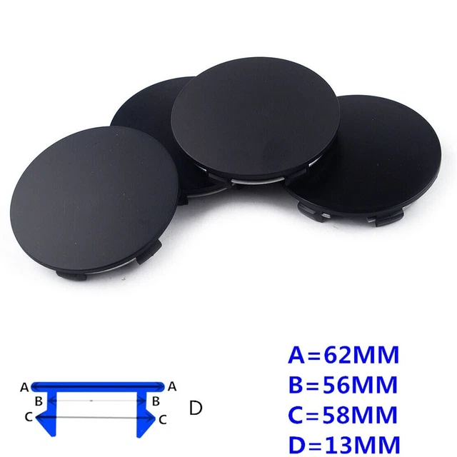 4 pz copricapo centrale ruota auto in plastica ABS resistente e pratico (62 mm)