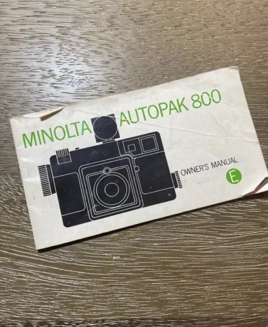 Minolta Autopak 800 Owner's Manual Instructions Book