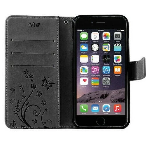 IPHONE Étui Portable pour Téléphone Etui Coque Fleurs Rabattable Livre Housse 2