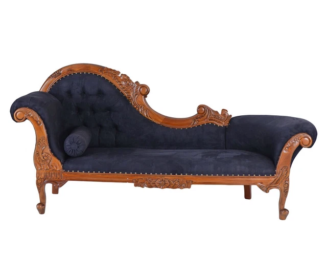 DIVANO ANTICO CHAISE longue recamiere legno massello divano ottomano