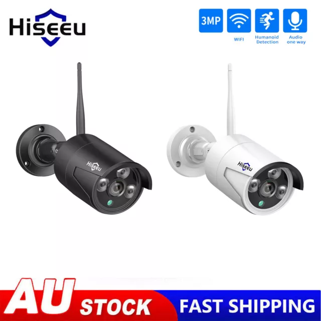 Hiseeu 3MP Wireless WIFI IP Security Camera Outdoor Bullet IR Night Vision