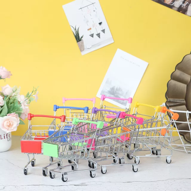 1 Pcs Mini Shopping Cart Supermarket Handcart Shopping Cart Storage ToyBDCE 2