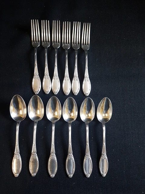 Partie de ménagère 12 Piéces en métal argenté 19éme Boulenger de style louis XVI