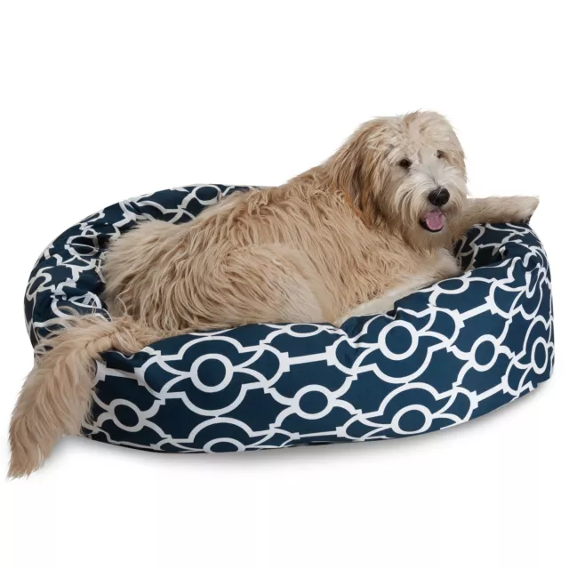 Majestic Pet Bagel Pet Bed Dogs Calming Dog Bed Washable Extra Large Navy Blue