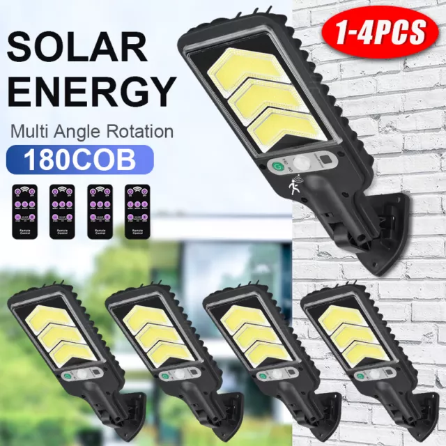 180LED Solar Street Light Lamp Motion Sensor Lights Remote Garden Yard Flood NEW